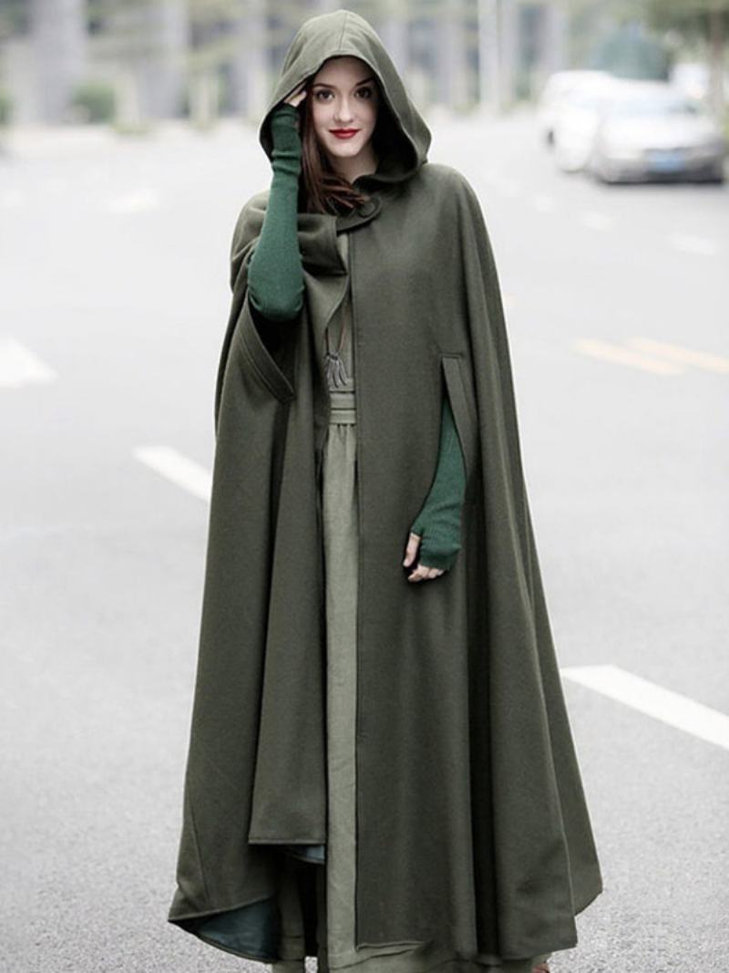 Dámské Pončo S Kapucí Hunter Green Poncho Oversized Cape - Hunter Green