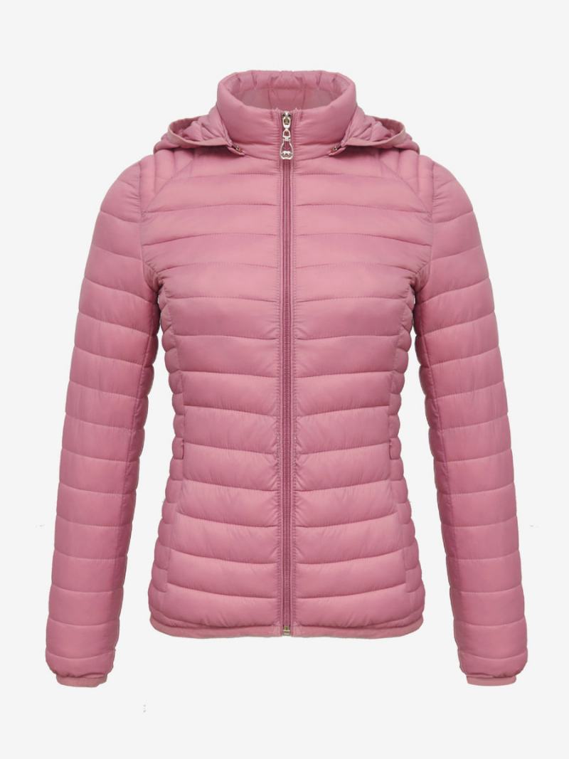 Puffer Coats Růžové Bavlněné Zimní Teplé Svrchní Oblečení S Kapucí Pro Ženy -  Cameo Pink