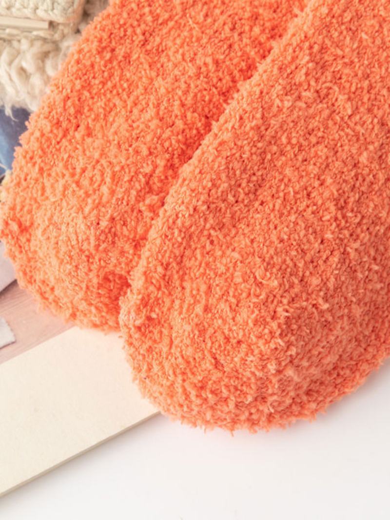 Ponožky Orange Coral Fleece Vánoční Vzor - Oranžový