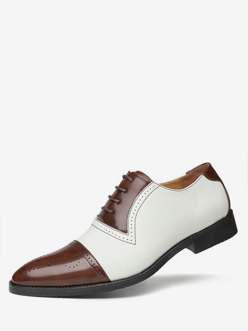 Pánské Kšiltovky Brogue Oxfords Svatební Šaty Oxford Společenské Boty White