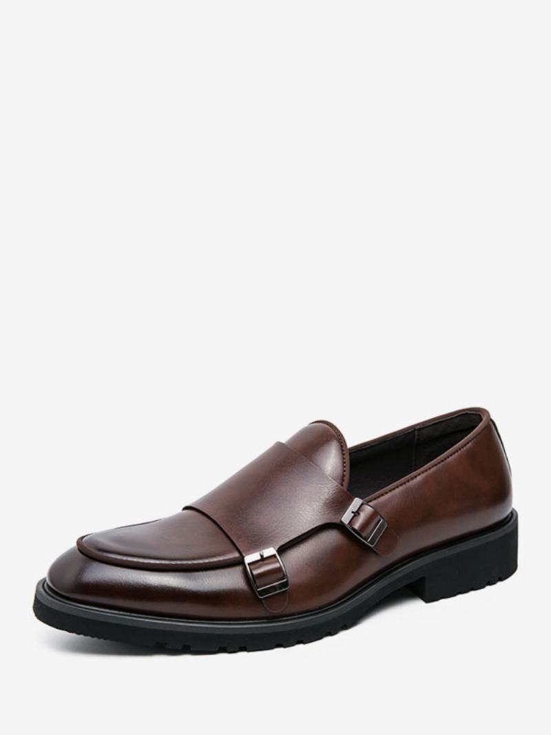 Pánské Společenské Boty Moderní Kulatá Špička Monk Strap Slip On