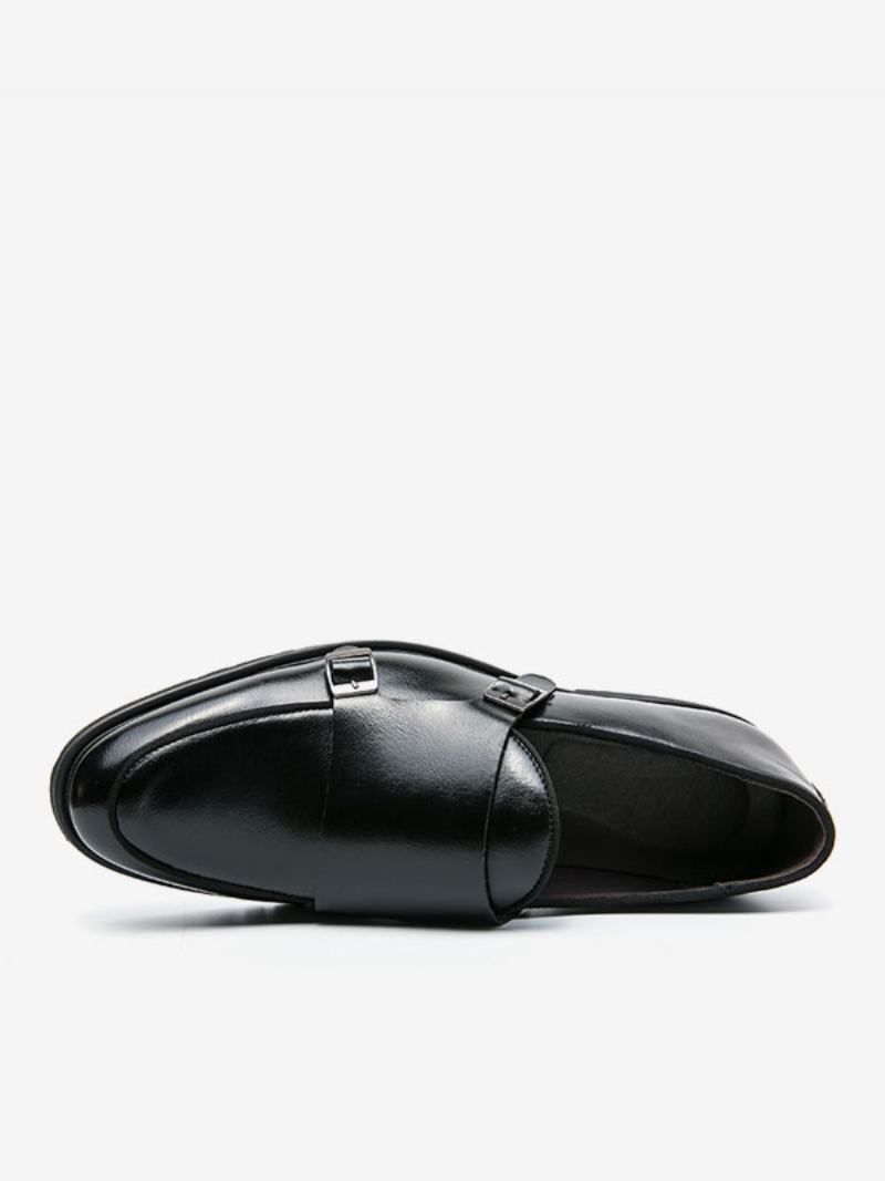 Pánské Společenské Boty Moderní Kulatá Špička Monk Strap Slip On - Černá