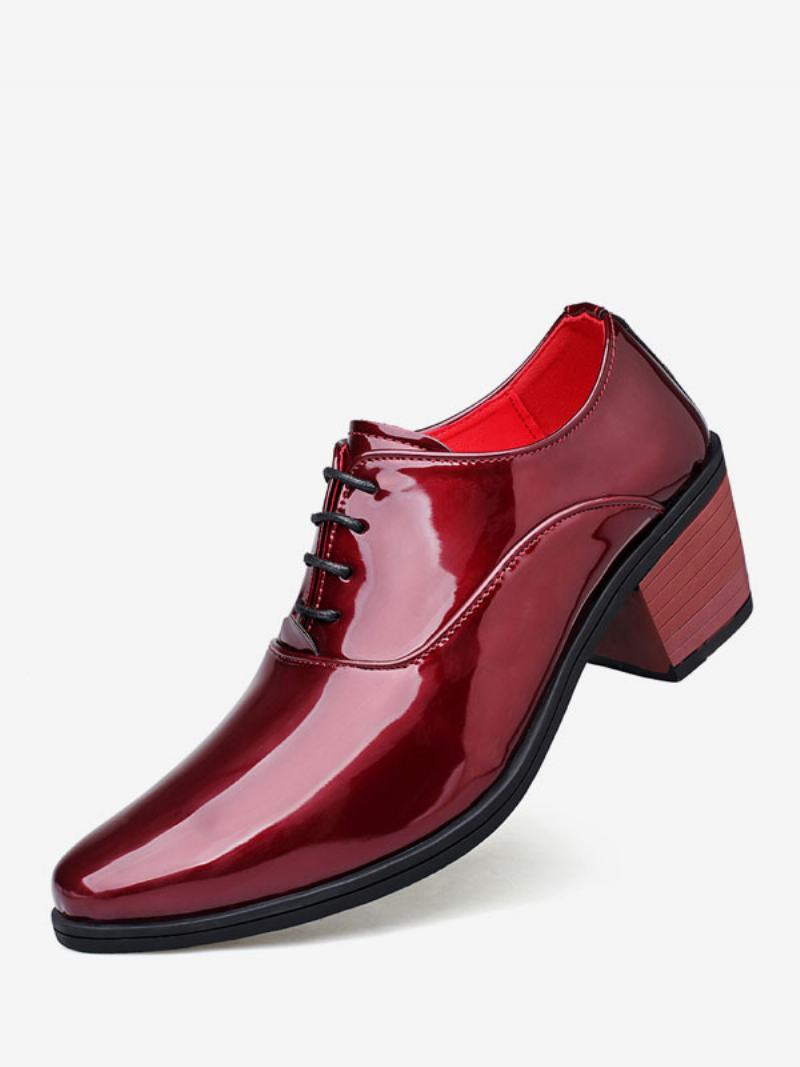 Pánské Společenské Boty Oxford Pointed Toe Lakovaná Kožená Svatební Obuv Na Ples