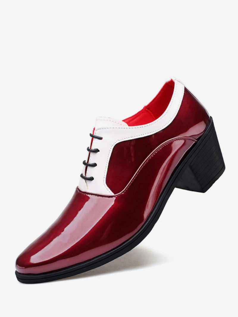 Pánské Společenské Boty Oxford Pointed Toe Lakovaná Kůže Na Párty Svatební Ples